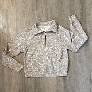 Simple Patterned Quarter Zip Sweatshirt